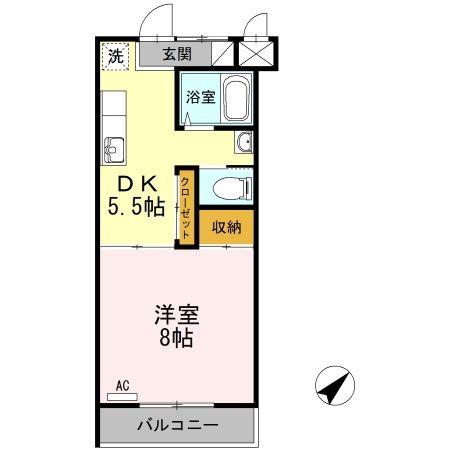 クレール静(1DK/1階)の間取り写真