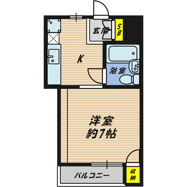 サンシャイン88(1DK/11階)の間取り写真