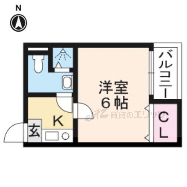 フォアール中村町(1K/3階)の間取り写真