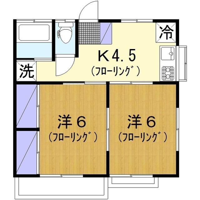 第2よしみ荘(2K/2階)の間取り写真