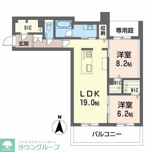 ノワール ヴィスタ(2LDK/1階)の間取り写真