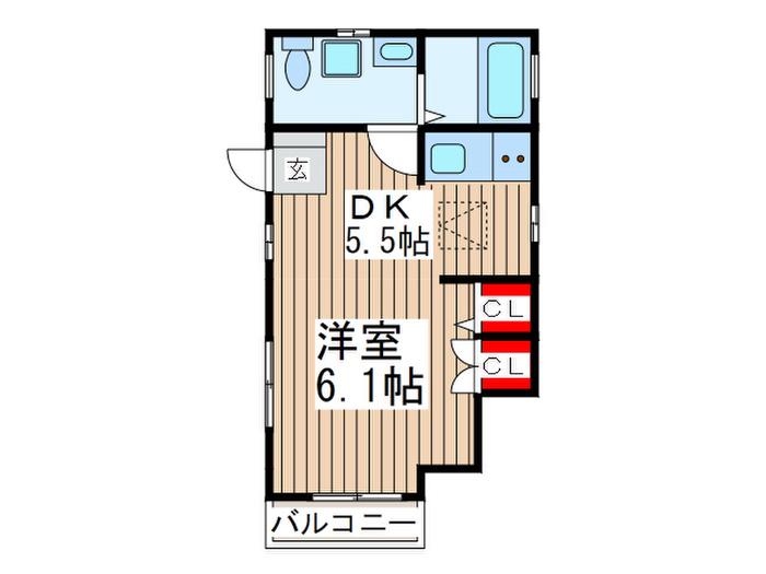 AERA須和田(1DK/1階)の間取り写真