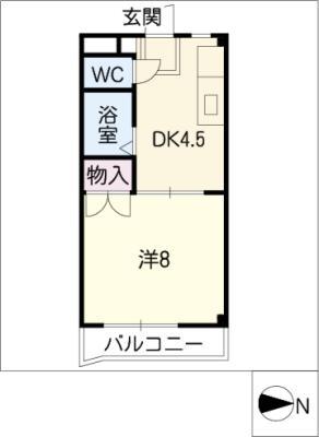 シャンブル高野(1DK/1階)の間取り写真