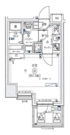 SQUARE CITY KAWAGUCHINAMIKI(1K/2階)の間取り写真