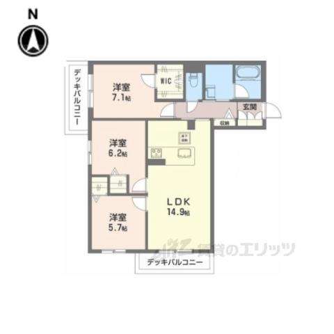 シャーメゾンM―SIX(3LDK/1階)の間取り写真