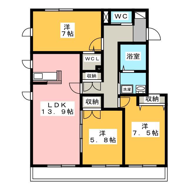 EXCEL安東(3LDK/1階)の間取り写真