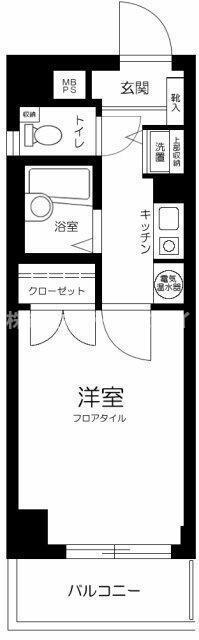 グランヴァン高田馬場(1K/1階)の間取り写真