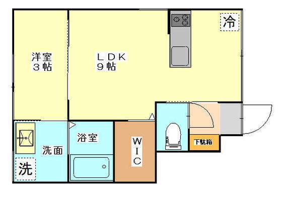 LALLURE(1LDK/1階)の間取り写真