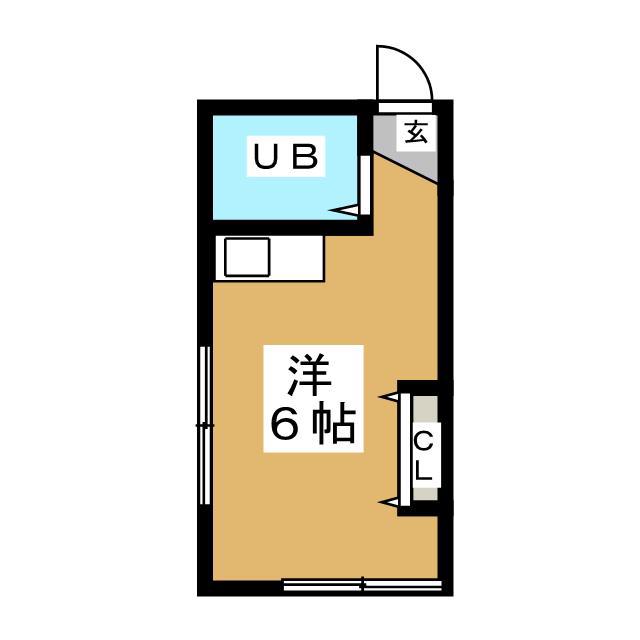 ハウス石川(ワンルーム/2階)の間取り写真