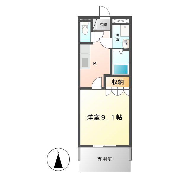 イーストピア(1K/1階)の間取り写真