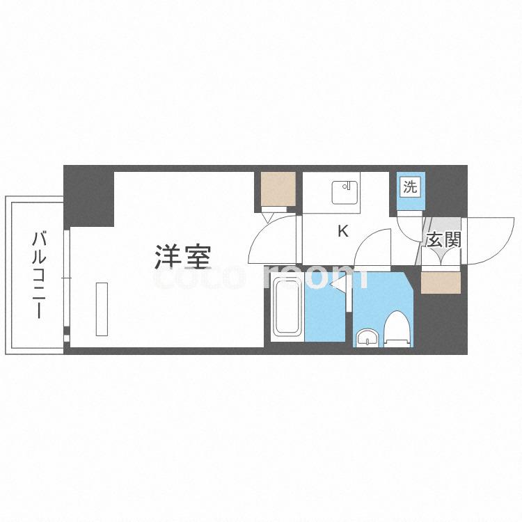 レジュールアッシュ難波MINAMI(1K/8階)の間取り写真