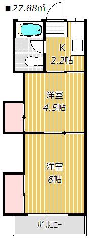 きんぎん荘(2K/2階)の間取り写真