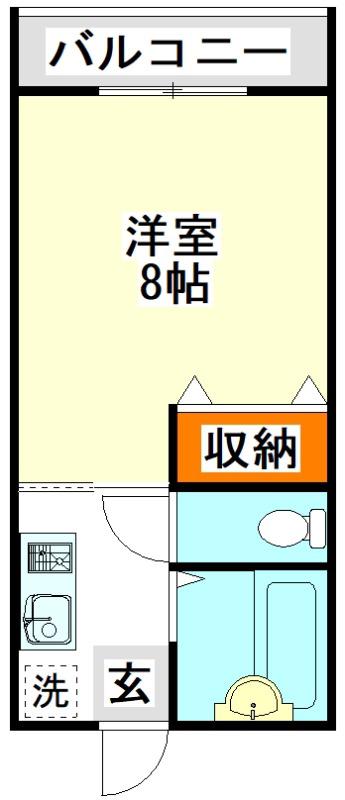 サフィール(1K/1階)の間取り写真