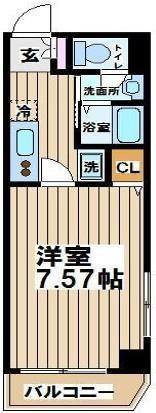 プレジール千歳烏山(1K/3階)の間取り写真