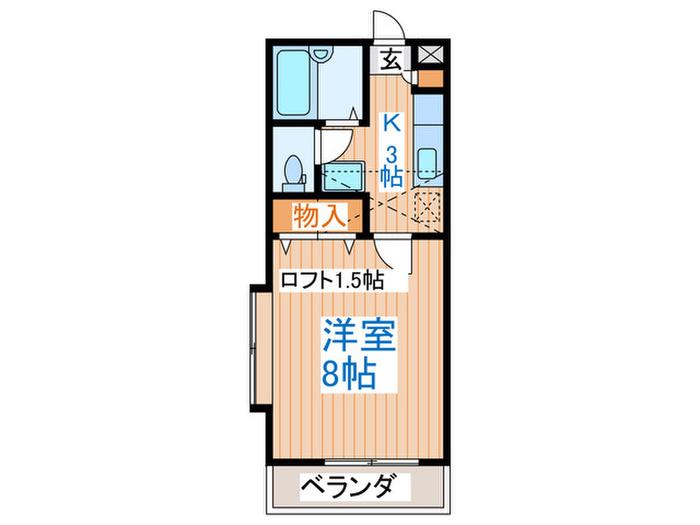 小野ハイツ(1K/2階)の間取り写真