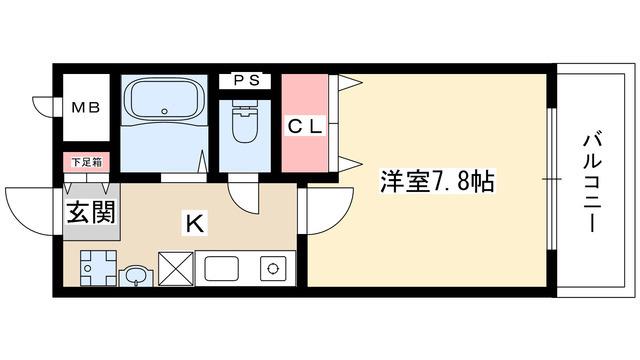 リべルタ(1K/4階)の間取り写真
