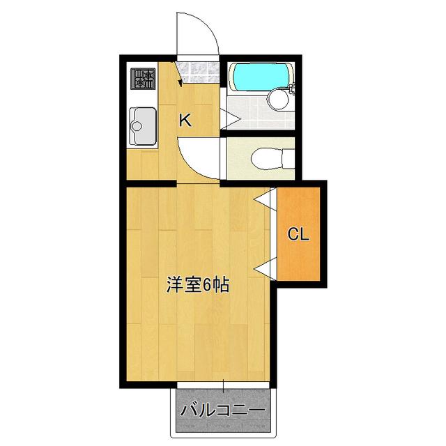 メゾン桜(1K/2階)の間取り写真