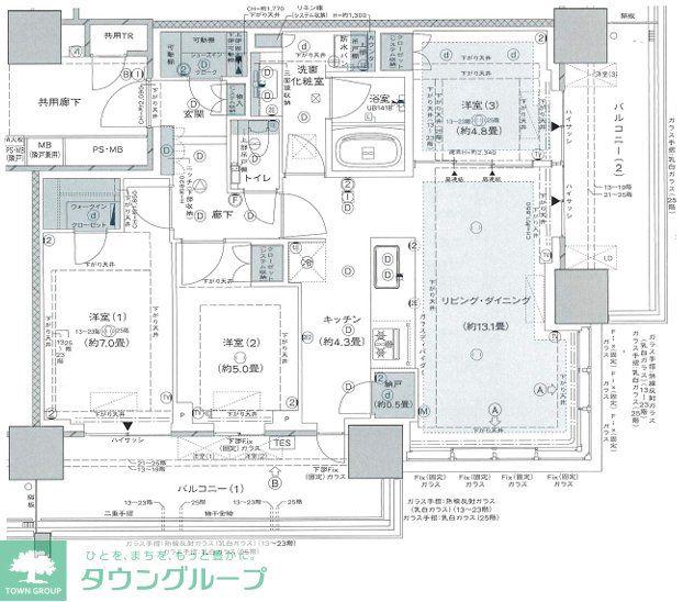 URAWA THE TOWER(3LDK/17階)の間取り写真