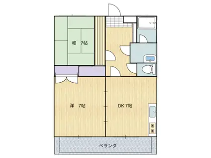 アネックスK(2DK/2階)の間取り写真