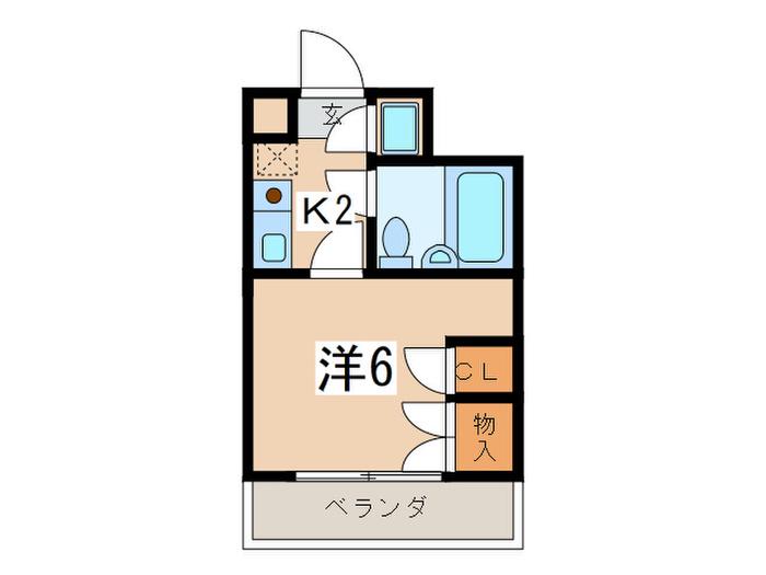 ホワイト・ヴィレッジI(1K/2階)の間取り写真