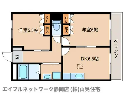 ドルフ II(2DK/1階)の間取り写真