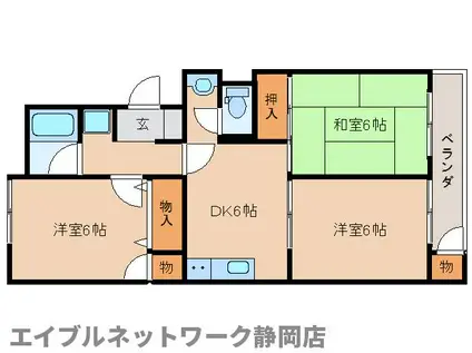 ヴィラフローレンス(3DK/3階)の間取り写真