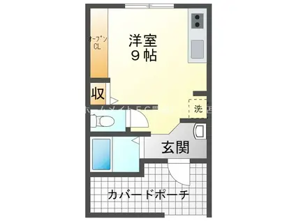 赤羽根サーフベースA棟(ワンルーム/1階)の間取り写真