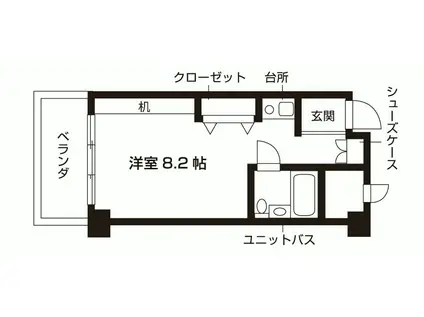 CRESCENT COURT KAWASAKI(ワンルーム/4階)の間取り写真