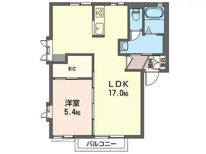 コーポ リリーフB(1LDK/2階)の間取り写真