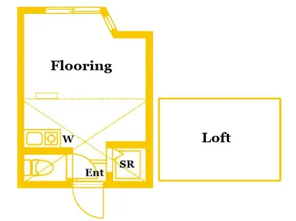 ユナイト瀬ヶ崎エリオット(ワンルーム/2階)の間取り写真