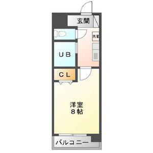 ハイツ丸の内(1K/3階)の間取り写真