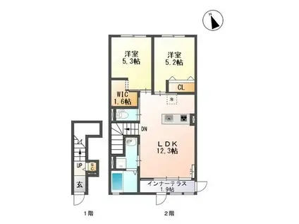 ハイム・フリージア(2LDK/2階)の間取り写真