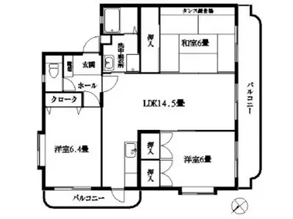 ファインビュー(3LDK/3階)の間取り写真