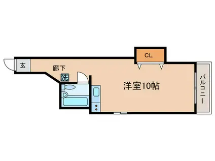 パレス松原(ワンルーム/3階)の間取り写真