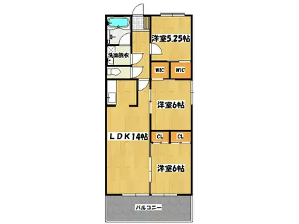 マリモIIBLD(3LDK/1階)の間取り写真