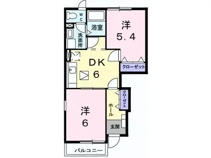 白蔵 IIIA(2DK/1階)の間取り写真