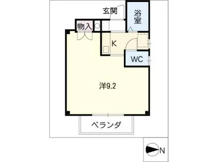 プチメゾンドーム南(1K/2階)の間取り写真