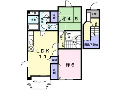 ニューロイヤル1番館(2LDK/2階)の間取り写真