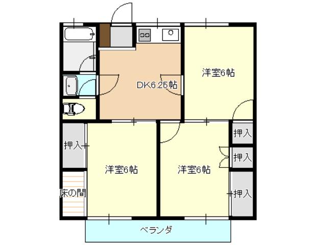 オレンジハイツ(3DK/2階)の間取り写真
