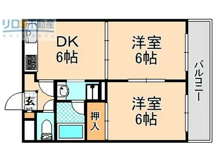 ド・ウェル瑞穂(2DK/2階)の間取り写真