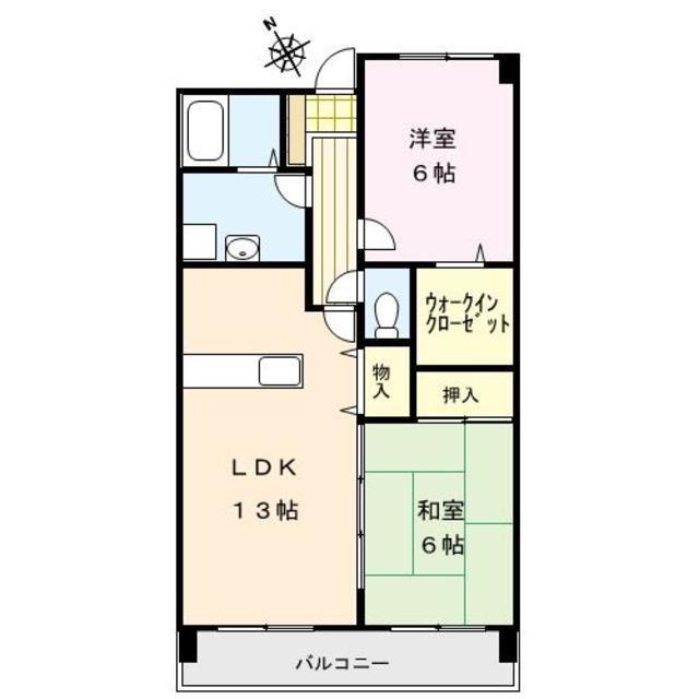 ステラ・コート弐番館(2LDK/1階)の間取り写真