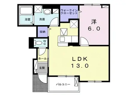 POPORA(1LDK/1階)の間取り写真