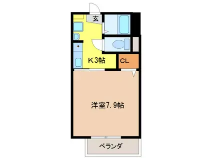 グレーススズカ(1K/2階)の間取り写真