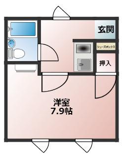 パルファン(1K/2階)の間取り写真
