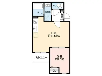 JACK HARISAKI I(1LDK/3階)の間取り写真