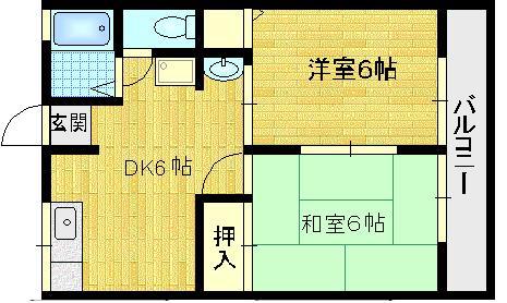 セラーノ井手(2DK/1階)の間取り写真