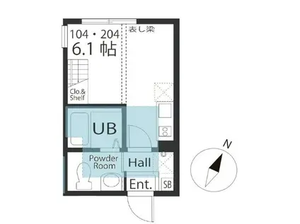 ハーミットクラブハウス京急弘明寺IIIA棟(ワンルーム/2階)の間取り写真