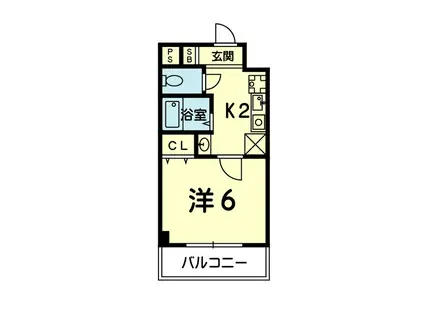 オーファス辛島公園(1K/4階)の間取り写真