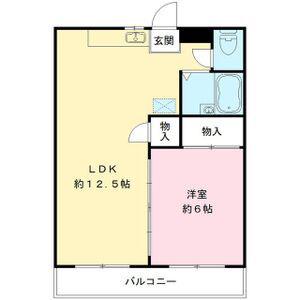 グリーン・フラッツB(1LDK/2階)の間取り写真