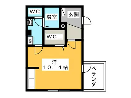 KAOLELE(ワンルーム/3階)の間取り写真